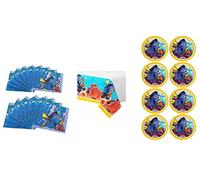 ALMACENESADAN, 4663 Pack fête d'anniversaire Disney Le Monde de Dory, pour 8 garçons-filles, nappe, assiettes et serviettes