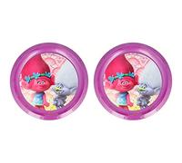 ALMACENESADAN 4723, Pack Trolls ; composé de 2 assiettes réutilisables pour anniversaire, collations ou usage quotidien, diamètre 21,5 cm ; produit réutilisable, sans BPA