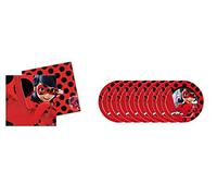 ALMACENESADAN -4790, Pack Lady composé de 20 serviettes en papier 33 x 33 cm et 8 assiettes en carton de 23 cm, idéal pour fêtes et anniversaires (8435510347901)