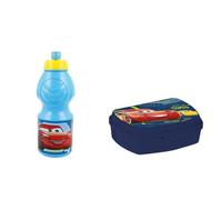 ALMACENESADAN, 4947, Pack retour à l'école Disney Cars ; composé de Bouteille sport 400ml et sandwich rectangulaire multicolore, produits réutilisables, sans BPA