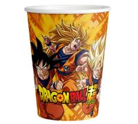 ALMACENESADAN, 5039 Lot de 8 gobelets en carton pour fêtes et anniversaires sous licence Dragon Ball Capacité 220 ml Lot de 8 gobelets Dragon Ball