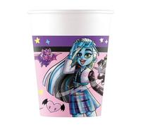 ALMACENESADAN, 5054 - Lot de 8 gobelets en carton - Idéal pour les fêtes et les anniversaires sous licence Monsters High - Capacité : 220 ml - Lot de 8 verres Monsters High