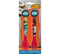 ALMACENESADAN, 5090 Lot de 2 couverts réutilisables, idéal pour le quotidien comme pour célébrer vos fêtes, sans BPA, couvert et fourchette, sous licence (SW)