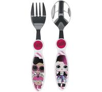 ALMACENESADAN, 5090 Lot de 2 couverts réutilisables, idéal pour le quotidien comme pour célébrer vos fêtes, sans BPA, couvert et fourchette, sous licence (lol)