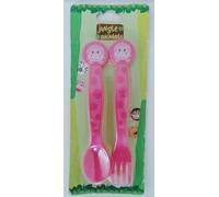 ALMACENESADAN, 5090 Lot de 2 couverts réutilisables, idéal pour le quotidien comme pour célébrer vos fêtes, sans BPA, couvert et fourchette, sous licence (hippopotame)