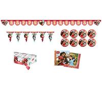 ALMACENESADAN Disney 4664, Pack fête d'anniversaire Elena d'Avalor, pour 8 filles, nappe, assiettes, serviettes, fanions et guirlande (8435510346645)