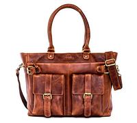 ALMADIH sac à main cuir véritable EVA BD bandoulière porte épaule messager besace gibecière fourre-tout cabas voyage porte documents d’affaires cartable sacoche de soirée femme marron (EVA deluxe)