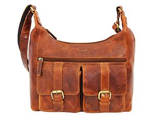 ALMADIH sac à main cuir véritable LARA BD bandoulière porte épaule messager besace gibecière fourre-tout cabas voyage porte documents d’affaires cartable sacoche de soirée femme marron (LARA deluxe)