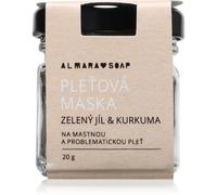 Almara Soap Face masque purifiant visage pour peaux grasses et à problèmes Green clay & turmeric 20 g