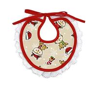 ALMATEX SRL Bavoir de Noël Dancer rond diamètre 21 cm, en tissu imprimé et finition en dentelle, fabriqué en Italie, ECRU'