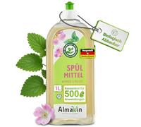 AlmaWin Liquide vaisselle écologique concentré rose sauvage et mélisse 1 l pour une vaisselle éclatante et végétalienne