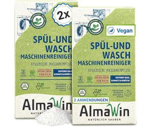 AlmaWin Nettoyant pour lave-vaisselle et machine à laver, 2 x 200 g, pour machine à laver et lave-vaisselle contre la saleté, le calcaire et les odeurs, pour lave-vaisselle et machines à laver