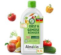 AlmaWin® Nettoyant pour légumes et fruits 500 ml pour un nettoyage doux et efficace pour toutes les variétés lisses - Nettoyant 100 % naturel pour fruits et légumes sans impuretés