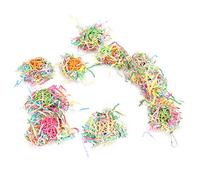 Almeigrity 10 pcs Oiseau Suspendu Cage Jouets avec Chaîne Perroquets Mordre Jouet à Mâcher Accessoire Mélange de Couleurs