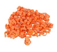 Almeigrity 100pcs Anneaux de Pied d'oiseau Identification de numéro Bandes de Jambe de Pigeon Anneau de Clip de Volaille (Orange)