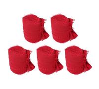 Almeigrity 5 Rolls Chiffon Ribbon Red Fringe Chiffon Ribbon Decorative Ribbon for Handicrafts Invitations Floral Arrangements