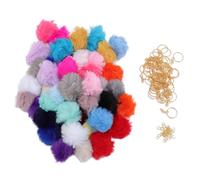 Almeigrity 50 Set Pom Poms Porte-clés 25 Couleurs 6mm de Diamètre Portable Fourrure Artificielle Mignon Moelleux Porte-clés pour la Décoration