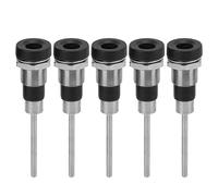 Almeigrity 5Pcs Prise Banane 4mm Prise Jack Plaqué Laiton Terminal Post Set Kit J.40013 (Noire)