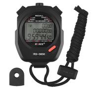 Almeigrity Chronomètre de sport minuterie 100 mémoire chronomètre numérique 3 rangées affichage grand écran chronomètre (30 Speicher)