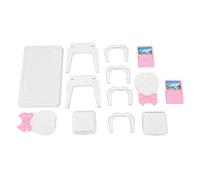 Almeigrity Dollhouse Table d'ordinateur Portable Chaise 1/16 échelle Simulation éducative Miniature Ordinateur Portable Chaise de Bureau Ensemble pour Enfant Adultes