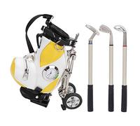 Almeigrity Ensemble de Stylos de Golf de Bureau 3 Stylos à Bille et Mini Sac Sac de Stylo de Golf en Alliage Znic avec Montre