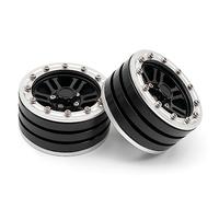 Almeigrity Jantes en Alliage d'aluminium Beadlock Hub 4 pièces 1,9 Pouces 55 * 26 * 40 mm Remplacement pour SCX10 90026 90046 TRAX4 D90 Wraith 90048 1/10 Voiture télécommandée (Noire)