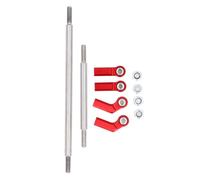 Almeigrity Kit de mise à niveau d'extrémité de biellette de direction de liaison de servomoteur RC en alliage d'aluminium de 90 mm de 7,5 mm pour voiture sur chenilles SCX10 III (Rouge)