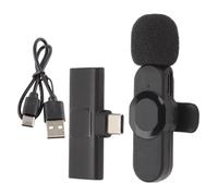 Almeigrity Microphone cravate sans fil avec réduction du bruit, mini clip sur microphone, équipement de diffusion en direct pour téléphones mobiles, ordinateurs, tablettes,