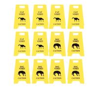 Almeigrity Panneau d'avertissement de vomissement de Chat en Plastique, Design innovant, Panneau d'avertissement de vomissements de Chiens évidents pour l'intérieur (Jaune)