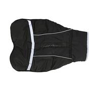 Almeigrity Pet Plush Collar Warm Jacket Cotton Reflective Waterproof Loose Dog Autumn Winter Coat for Small Medium Dogs Black (L)