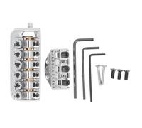 Almeigrity - Pont de Guitare sans tête, cordier, Selle à 6 Cordes avec Dispositif à Cordes impliqué, Accessoires universels (Argent)