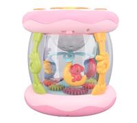 Almeigrity Projecteur Musical Jouet Lumineux Rotatif Tambour à Main Puzzle Multifonctionnel Jouet d'éducation Précoce pour Bébé et Tout-Petit (Rose)