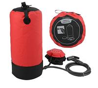 Almeigrity Sac de douche en plein air 11L Sac de bain portable avec conception de buse spéciale pour la randonnée en camping (Rouge)