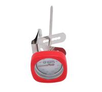 Almeigrity Thermomètre à mousse de lait de poche à lecture instantanée avec clip Thermomètre de cuisine en acier inoxydable 304 pour boissons au café au chocolat Forme carrée (Rouge)