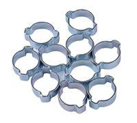 Almencla 10pcs 13-15mm Tuyau Colliers de Serrage Réglable à Double Oreille en Acier Inoxydable Tube Attaches Resserrer Assortiment