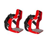 Almencla 2 étriers D'équitation, étriers de Selle, Selle de Protection Professionnelle en Aluminium pour L'équitation Anglaise, Rouge