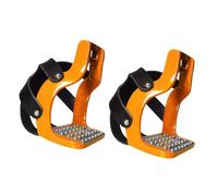 Almencla 2 étriers D'équitation, étriers de Selle, Selle de Protection Professionnelle en Aluminium pour L'équitation Anglaise, Orange
