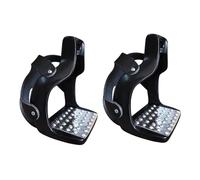 Almencla 2 étriers D'équitation, étriers de Selle, Selle de Protection Professionnelle en Aluminium pour L'équitation Anglaise, Noir