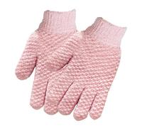Almencla 2 Pièces Gant Exfoliant Douche Massage Peau Morte Nettoyant Corps Réutilisable Polyester Convient pour Soin Quotidien Spa, Rose