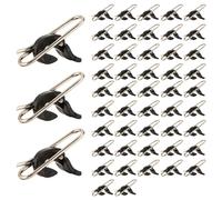 Almencla 50 Clips de Largage D'appâts, Clips de Pêche à Impact, Connecteurs D'hameçon en Acier Inoxydable pour Eau Douce et Eau Salée, Noir