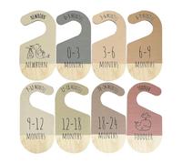 Almencla 8 Pièces Séparateurs de Placard Bébé Diviseurs pour Armoire Organisateurs de Vêtements Étiquettes en Bois Double Face Convient pour Organisation de