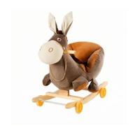 Almencla Âne en Peluche à Bascule Base en Bois Sécurisé J à Bascule Ceinture Sécurité Adapté pr Porteur Âne Ceinture Sécurité