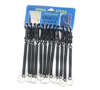 Almencla Anneau de Porte-clés de Chaîne Extensible en Spirale de de Ressort Rétractable Noir en Plastique 12x