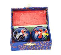 Almencla Boules de Massage pour Les Mains avec Boîte de Rangement, Compactes et Relaxantes, Boules de Santé Chinoises Baoding Douces pour Les Parents D'âge, bleu