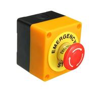 Almencla Bouton-Poussoir D'arrêt d'urgence avec Boîtier et Panneau Rouge étanche IP40, Résistant Aux Intempéries, 660 V CA,