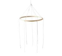 Almencla Cadre Mobile Bébé Bambou Cercle Suspendu DIY Support de Jouet pour Berceau avec Montage Rapide pour Ornements et Poupées Doux Adapté à Chambre D'Enfan, 19.7 Cm 6 Trous