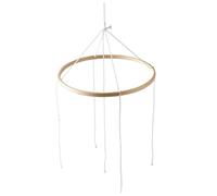 Almencla Cadre Mobile Bébé Bambou Cercle Suspendu DIY Support de Jouet pour Berceau avec Montage Rapide pour Ornements et Poupées Doux Adapté à Chambre D'Enfan, 23 Cm 4 Trous