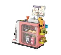 Almencla Caisse Caissier Interactive | Robuste, Caisse Enregistreuse Accessoires, pédagogique, Jeu D'imitation, pr École Maternelle, Rose