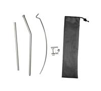 Almencla Camping Support Lampe Support de Suspension Lampadaire Aluminium Réglable Installation Rapide Adapté pour Camping Repas en Plein Air Marché Jardin, Double Section