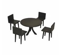 Almencla Chaise Miniature Chaise de Salle à Manger Accessoire de Poupée Mobilier Moderne Conception Réaliste Déplacement Facile Adaptée à l'Aménagement de Scène et Jeu d'enfant, Noir